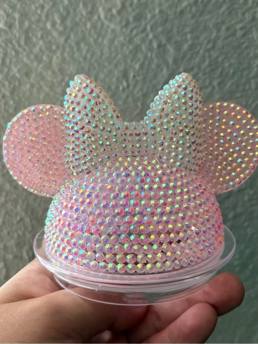Minnie rhinestone lids for acrylic cups